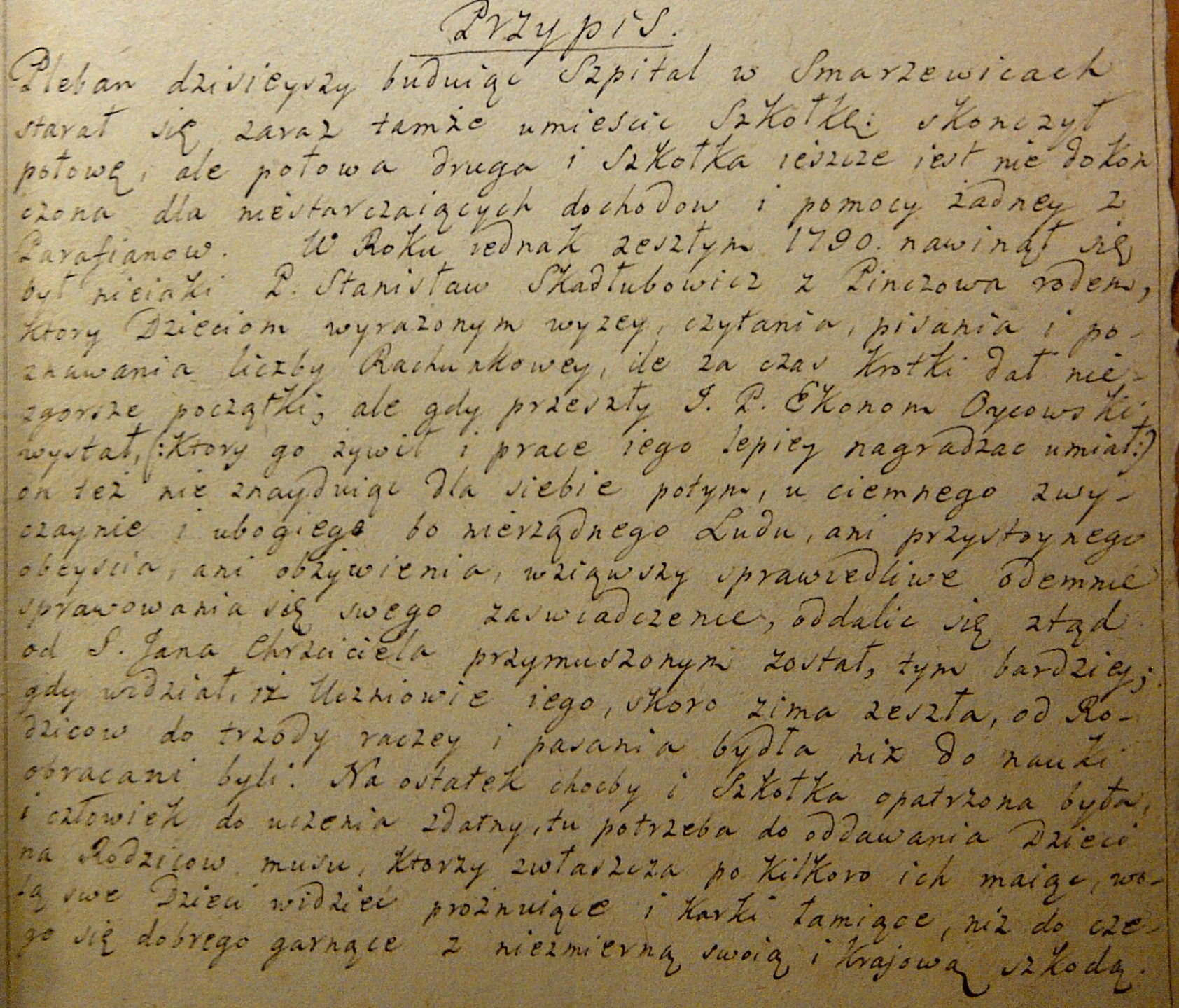 Fragment spisu Komisji Porządkowej Cywilno-Wojskowej dla parafii Smardzowice (ob. pow. krakowski)